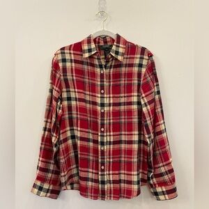 Ralph Lauren Linen Plaid Red Shirt